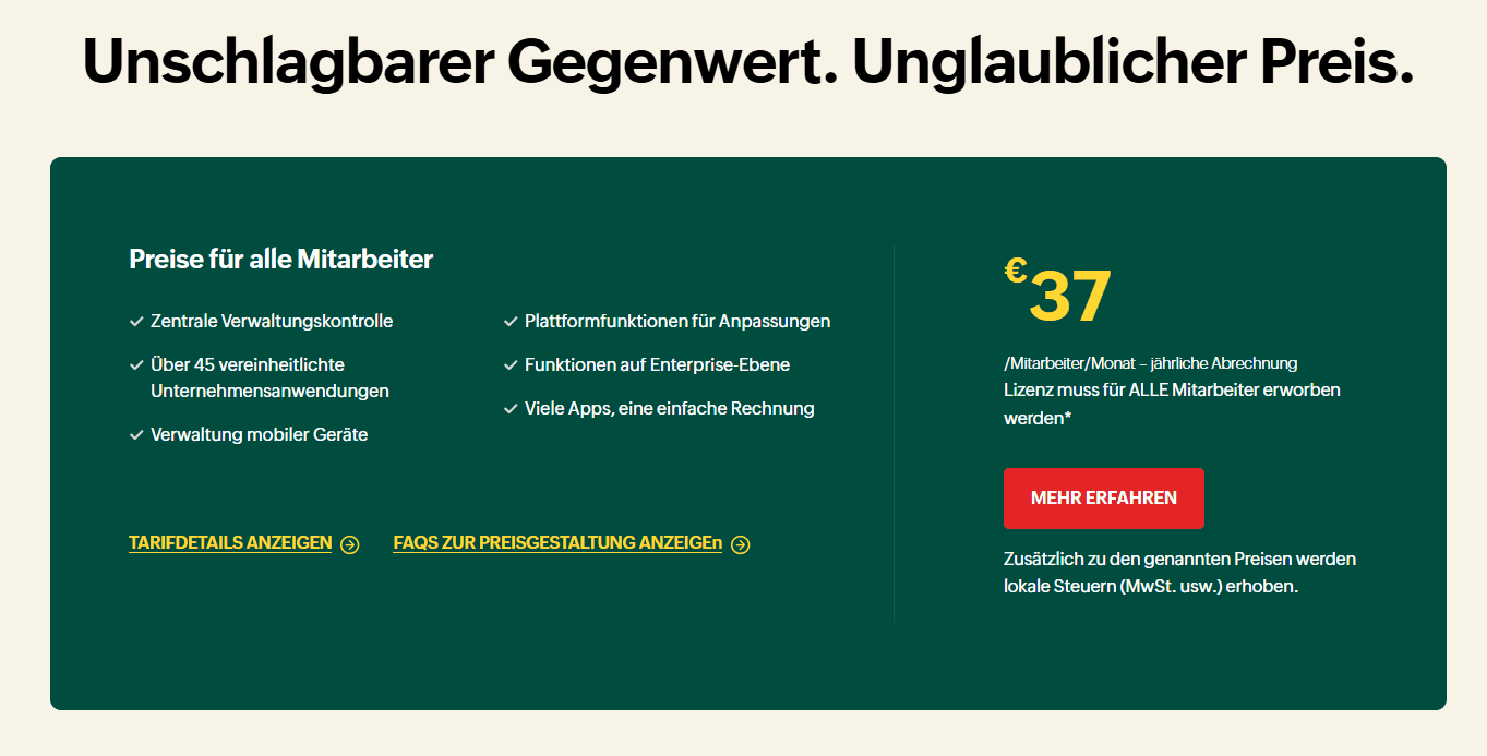 Zoho One Kosten